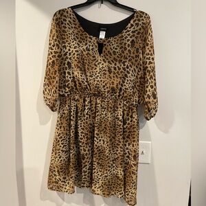 Stylish Leopard Print Casual Dress